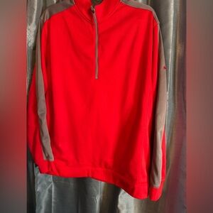 Nike Men’s Nike Golf Thermafit Pullover Jacket Gray Red Mid Zip Size L